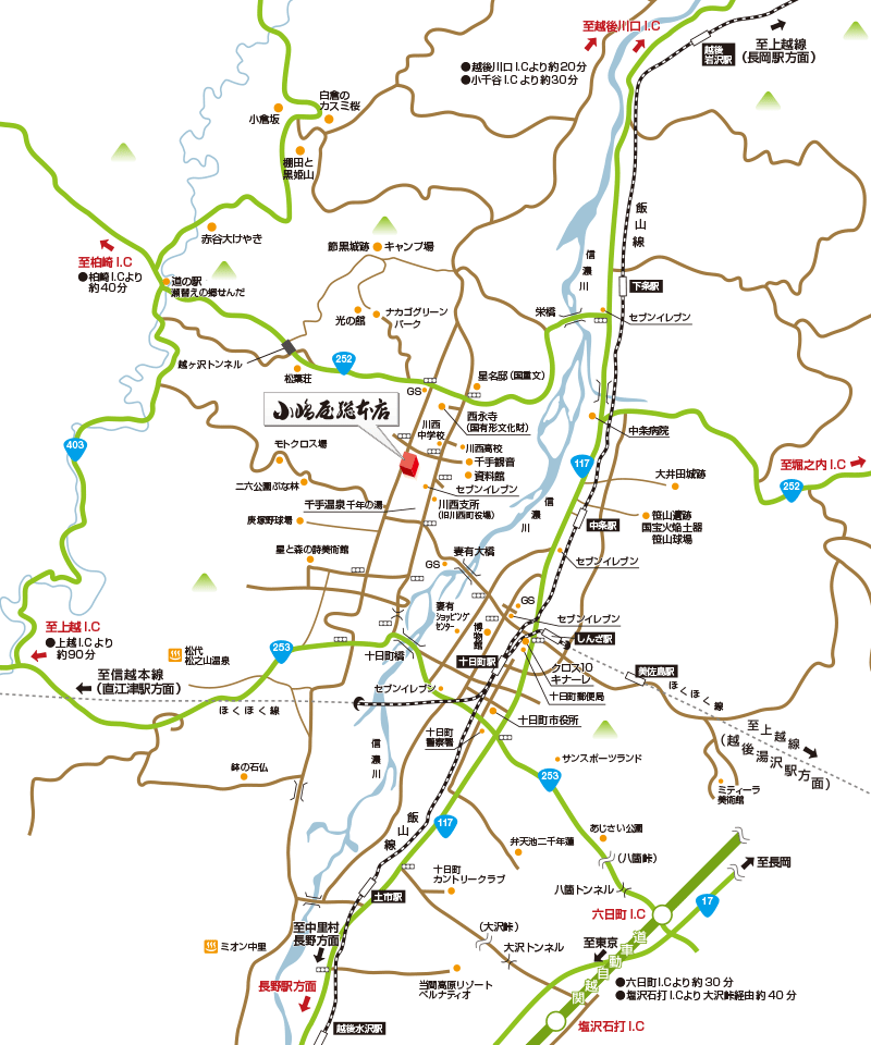 小嶋屋総本店周辺観光MAP